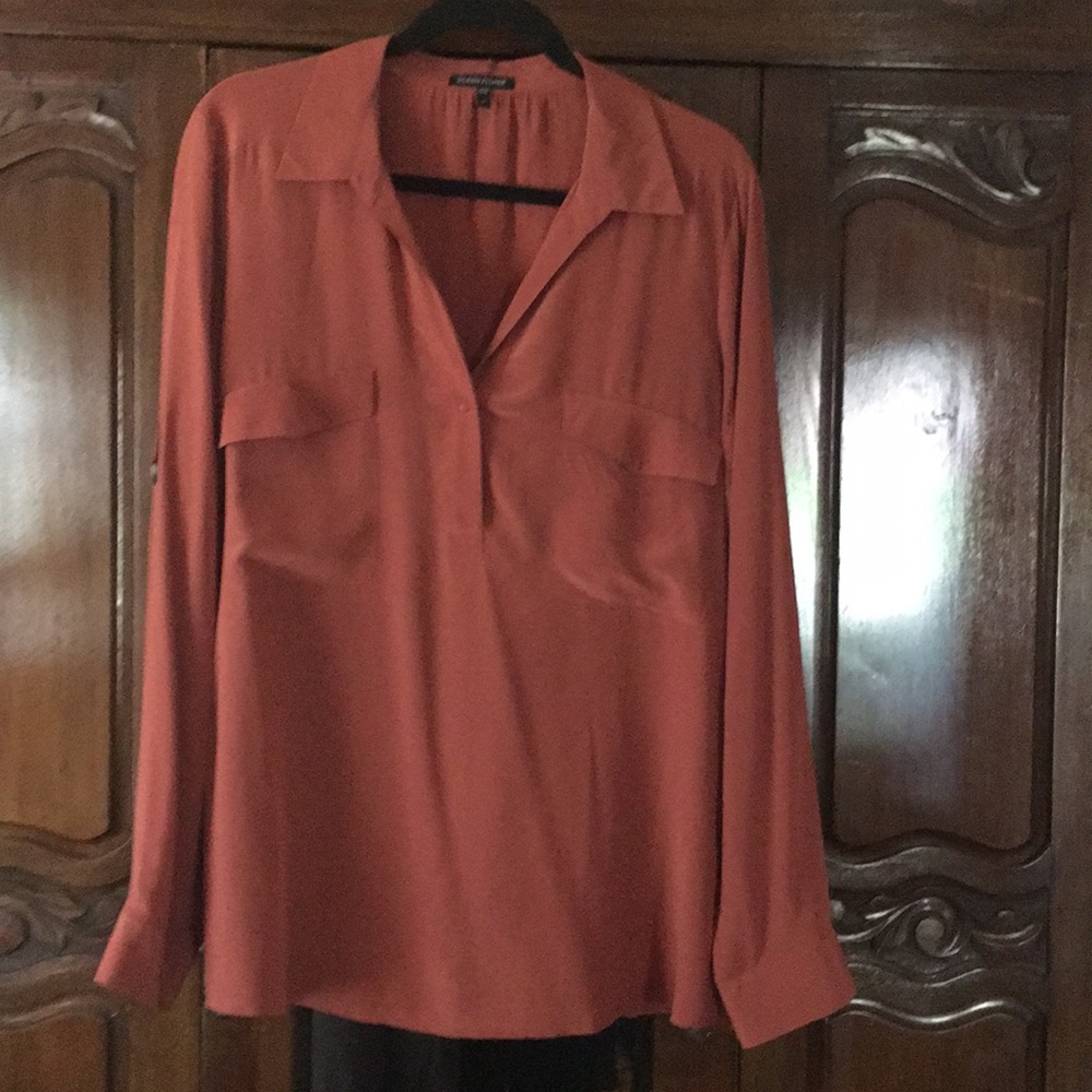 Eileen Fisher 100% silk tunic blouse